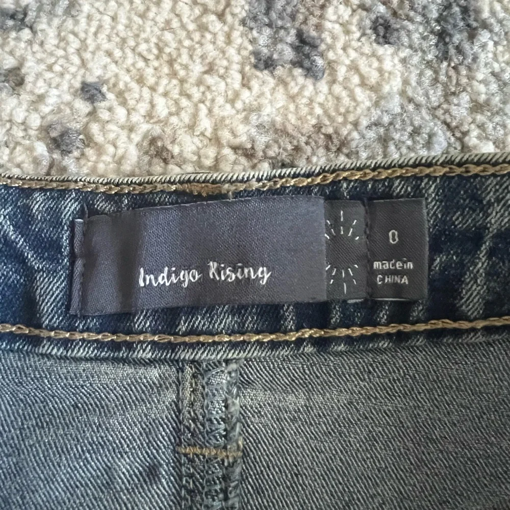 Indigo Rising Dark Wash‎ Denim Skirt with Contrast Stitching